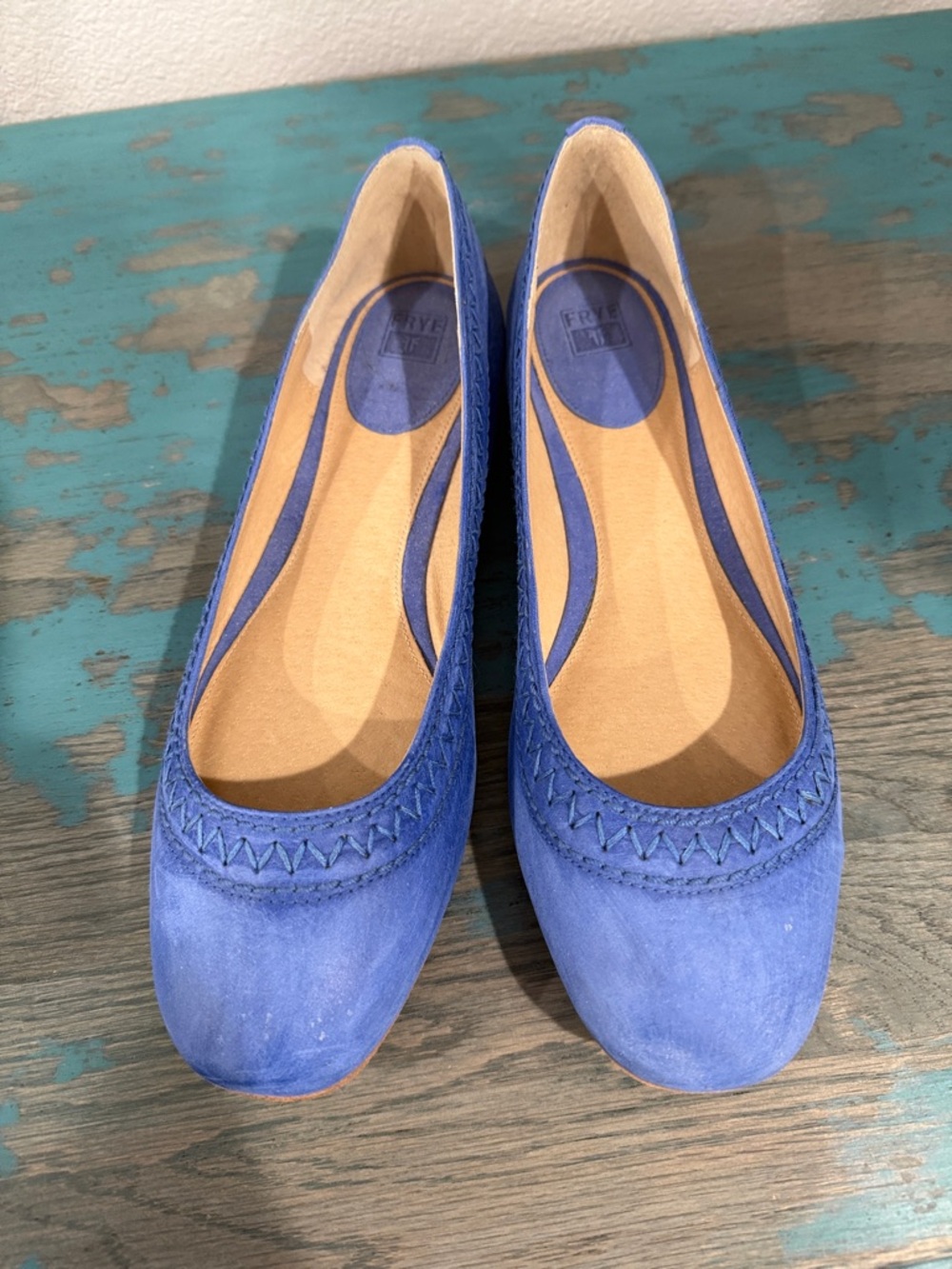 Frye Carson Ballet Flats with Embroidery Blue—9 - Picture 8 of 9